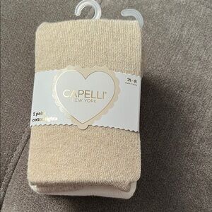 Capelli of New York Cream Cotton Blend Tights